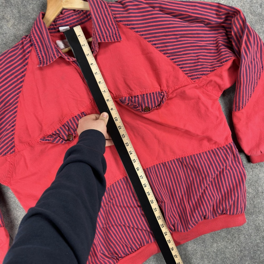 Vintage Dimitri's Network Sweatshirt Mens Medium Red Striped Pullover 80's 90's - Picture 6 of 12